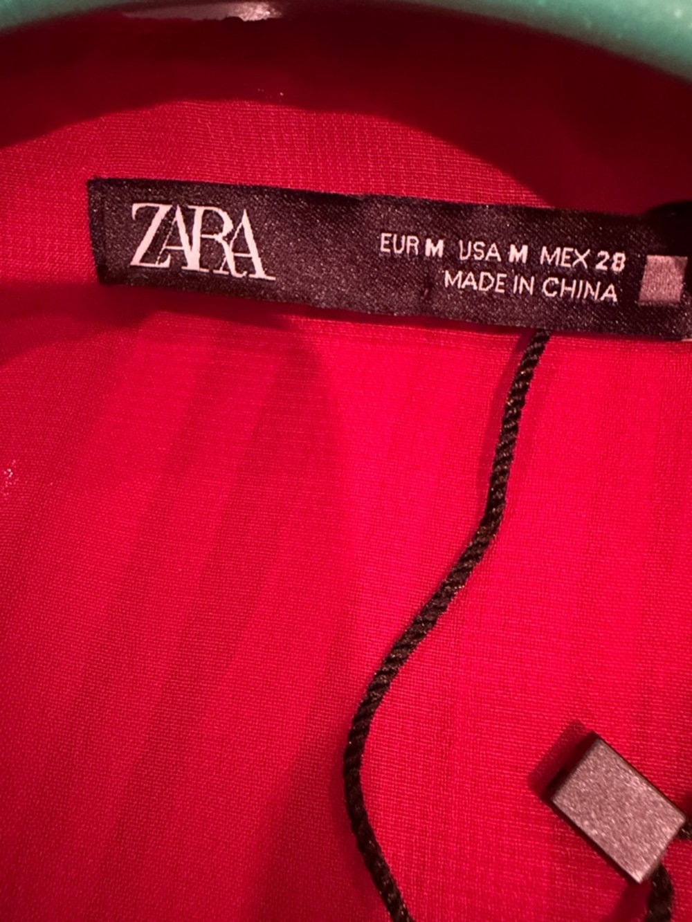 Zara Bright Red Pleated V‑Neck Midi Dress - Picture 2 of 5